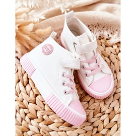 Zapatillas Altas Infantiles Con Velcro Big Star II374014 Blanco rosado 7