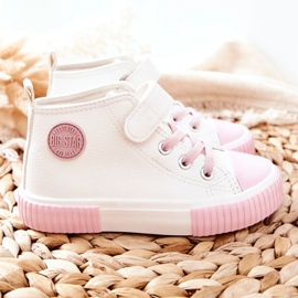 Zapatillas Altas Infantiles Con Velcro Big Star II374014 Blanco rosado 5