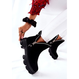 FI1 Botines de ante negro Rhythm para mujer con recortes 2