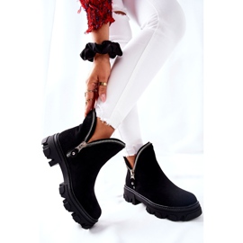FI1 Botines de ante negro Rhythm para mujer con recortes 3
