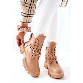 FB2 Botas de Cuero Trabajadores Beige Izzy marrón caqui 7