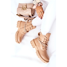 FB2 Botas de Cuero Trabajadores Beige Izzy marrón caqui 1