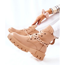 FB2 Botas de Cuero Trabajadores Beige Izzy marrón caqui 2
