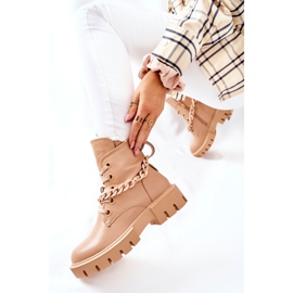 FB2 Botas de Cuero Trabajadores Beige Izzy marrón caqui 4