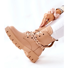 FB2 Botas de Cuero Trabajadores Beige Izzy marrón caqui 3
