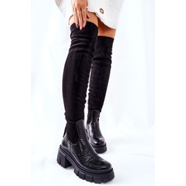 Botas de piel Maciejka Krokodyl Black 05260-01 negro 6