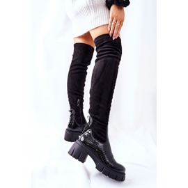 Botas de piel Maciejka Krokodyl Black 05260-01 negro 5