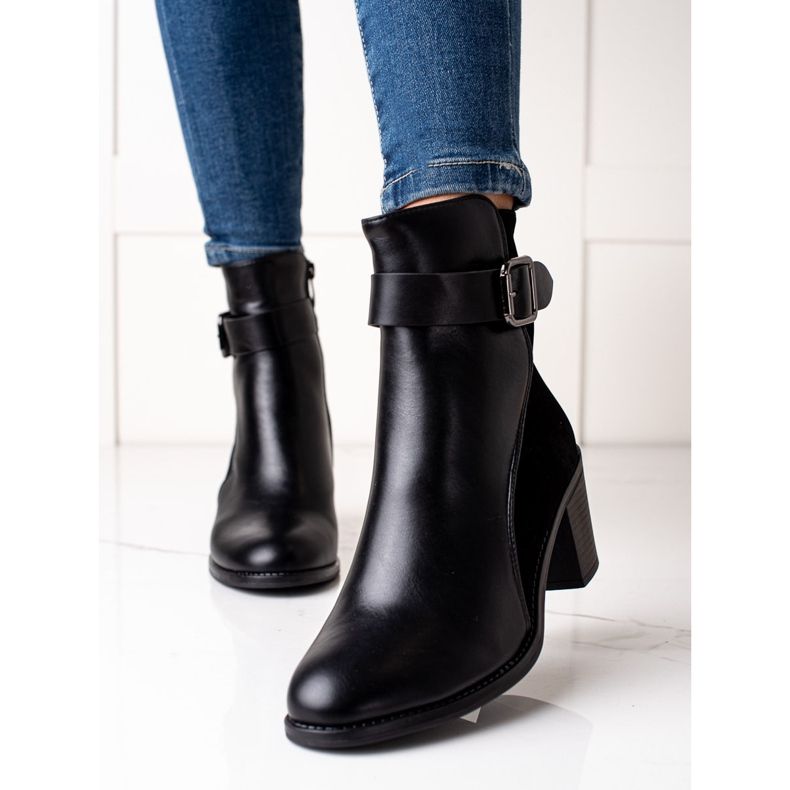 Melisa Botas de moda con hebilla negro 1 Melisa Botas de moda con hebilla negro 1