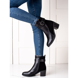 Melisa Botas de moda con hebilla negro 2