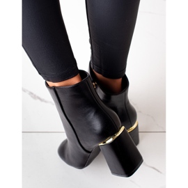 Diamantique Botas elegantes con inserto dorado negro 3