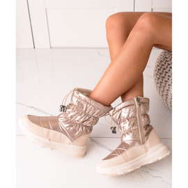 TRENDI Botas de nieve doradas de moda dorado 2