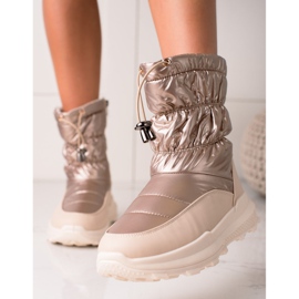 TRENDI Botas de nieve doradas de moda dorado 1
