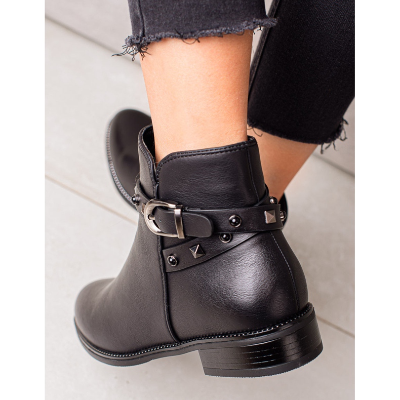 Goodin Botines negros con pedrería 2 Goodin Botines negros con pedrería 2