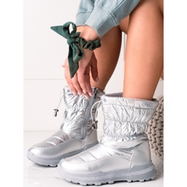 TRENDI Botas de nieve plateadas de moda plata 2