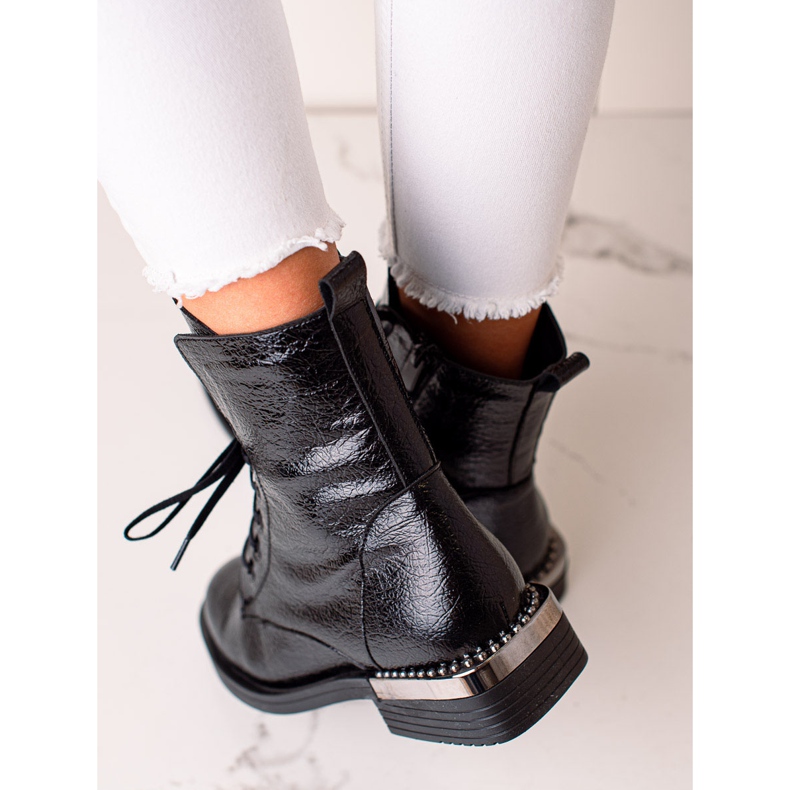 W. Potocki Botines Potocki elegantes con cordones negro 2