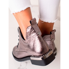 W. Potocki Botas de moda con un Potocki recortado rosado 2