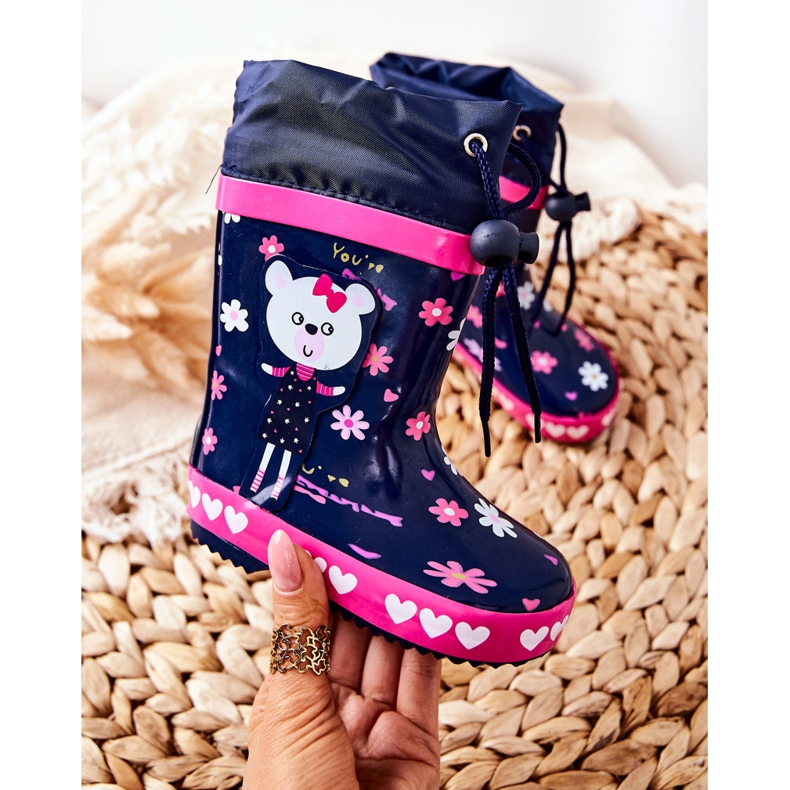 Chanclos de goma para niños Osito de Zinstina Azul Marino 1