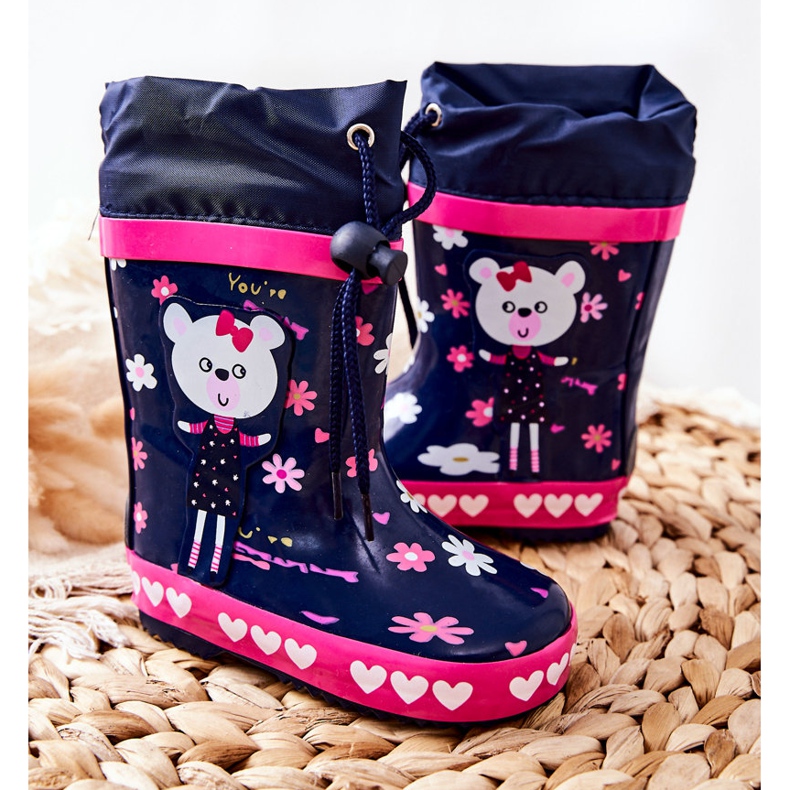 Chanclos de goma para niños Osito de Zinstina Azul Marino 2