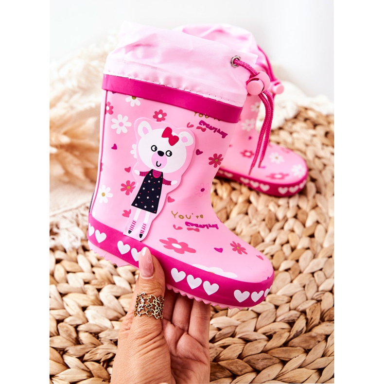 Chanclos de goma rosa para niños Oso de Zinstina 1