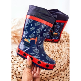 Botas de agua de goma para niños Pertris Excavator azul marino 1