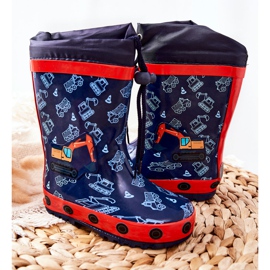 Botas de agua de goma para niños Pertris Excavator azul marino 2