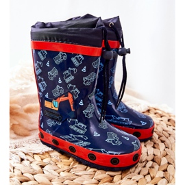 Botas de agua de goma para niños Pertris Excavator azul marino 3