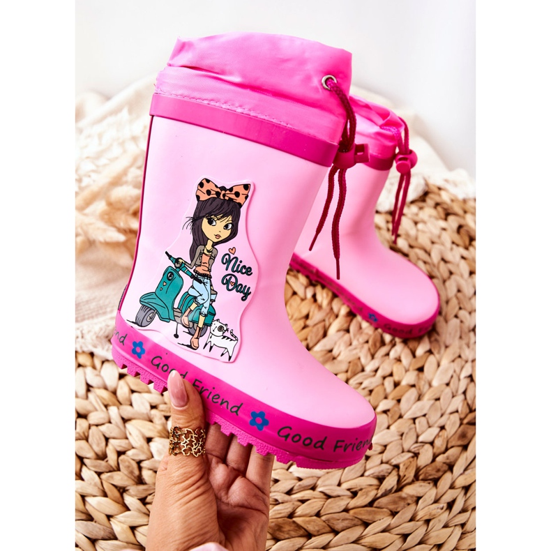 Botas de agua de goma para niños Pink Heilee Girl rosado 1