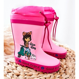 Botas de agua de goma para niños Pink Heilee Girl rosado 3