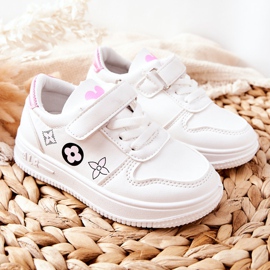 Calzado deportivo infantil con velcro en Aletris blanco y rosa rosado 6