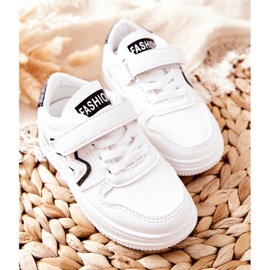 Zapatillas Deportivas Infantiles Con Velcro Blanco Y Negro Santi 2