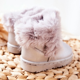 FR1 Botas de nieve para niños calentadas con piel Silver Bonni plata 4