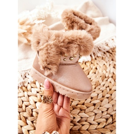 FR1 Botas de nieve para niños con piel Rosa Dorado Bonni rosado 5