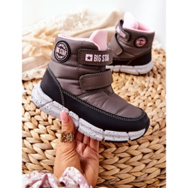 Botas de nieve para niños Memory Foam Big Star II374071 Szare negro gris 4