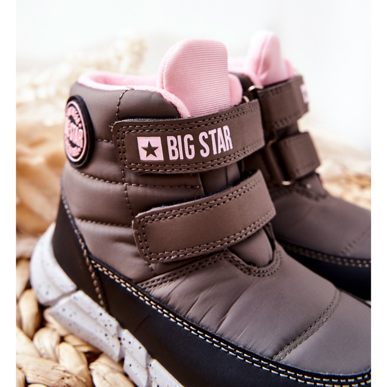 Botas de nieve para niños Memory Foam Big Star II374071 Szare negro gris 1
