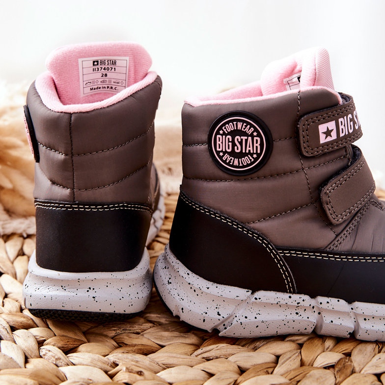 Botas de nieve para niños Memory Foam Big Star II374071 Szare negro gris 2 Botas de nieve para niños Memory Foam Big Star II374071 Szare negro gris 2