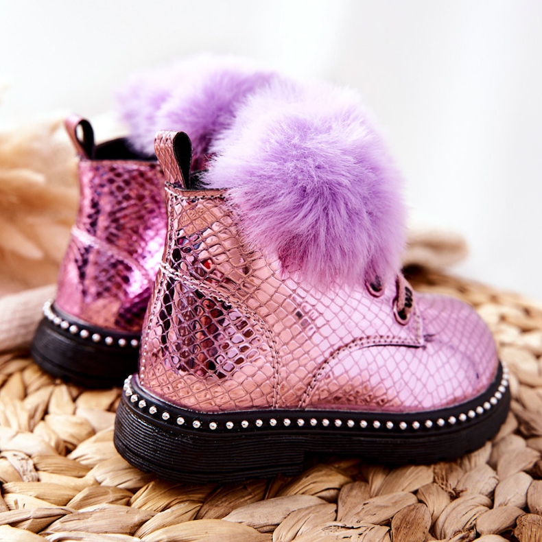 PA1 Botas de Abrigo Infantil Con Piel Violeta Rosea 2