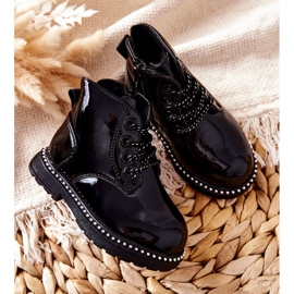 PA1 Bota Infantil Piel Lacada Negro Maris 1