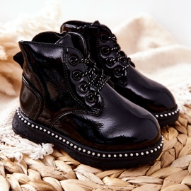 PA1 Bota Infantil Piel Lacada Negro Maris 4