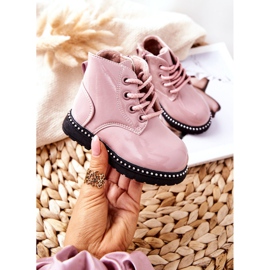 PA1 Bota Infantil Piel Lacada Rosa Maris rosado 2