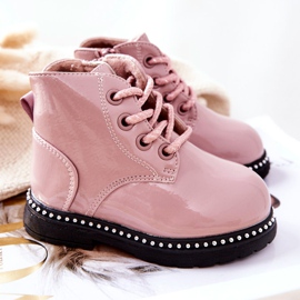 PA1 Bota Infantil Piel Lacada Rosa Maris rosado 4
