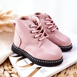 PA1 Bota Infantil Piel Lacada Rosa Maris rosado 5