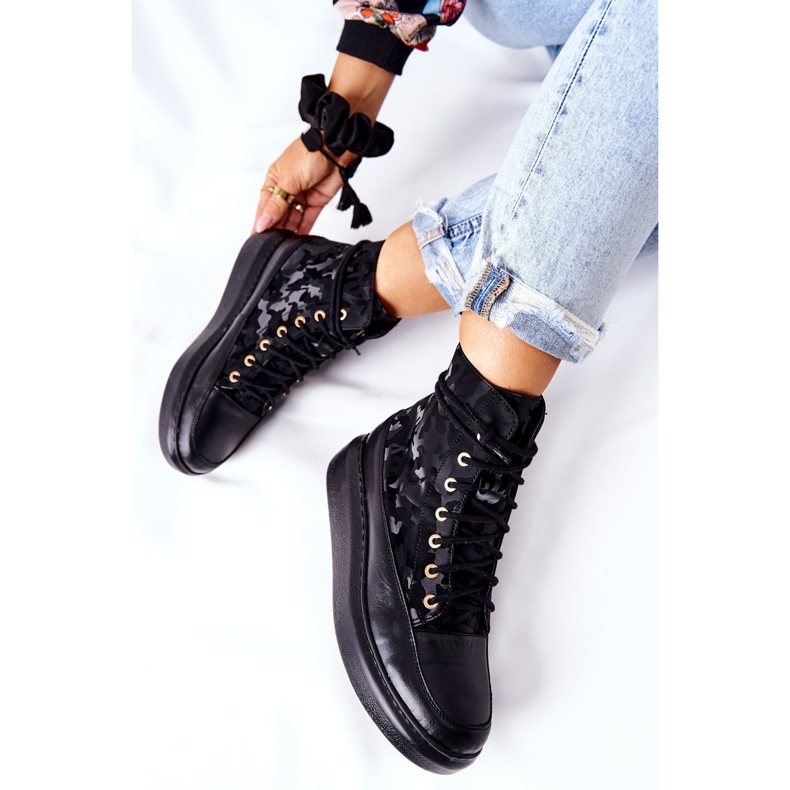 Lewski Shoes Zapatos Deportivos de Cuero Lewski 3034 Black Camo negro 1