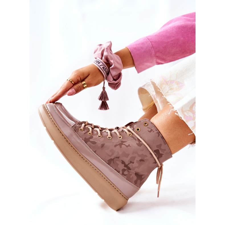 Lewski Shoes Zapatos Deportivos de Cuero Lewski 3034 Beige Camo 2