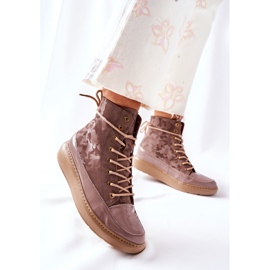 Lewski Shoes Zapatos Deportivos de Cuero Lewski 3034 Beige Camo 5
