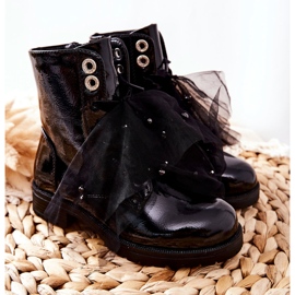 S.Barski Botines Infantiles Lacado Cálido Negro Semissa 1
