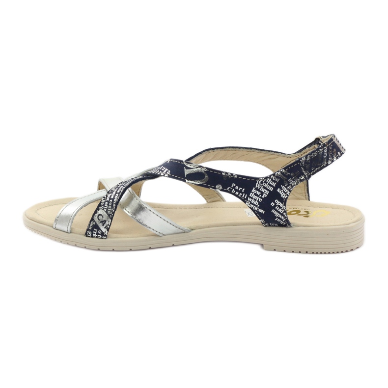Sandalias piel tejida Escott 1389 azul marino plata 2