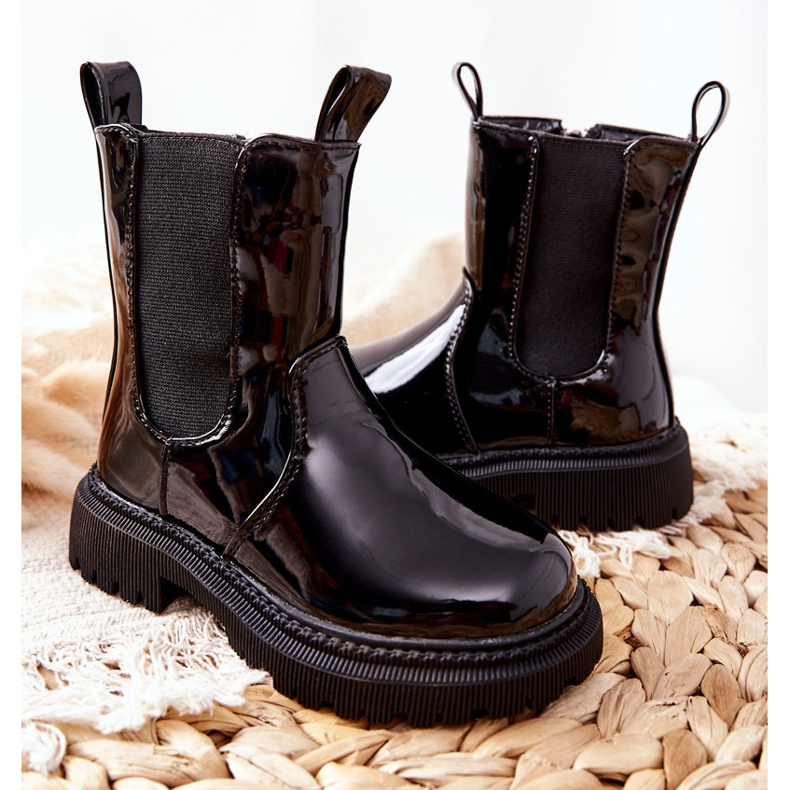 FR1 Botas Infantiles Lacadas Cálidas Aletris Negra negro 2