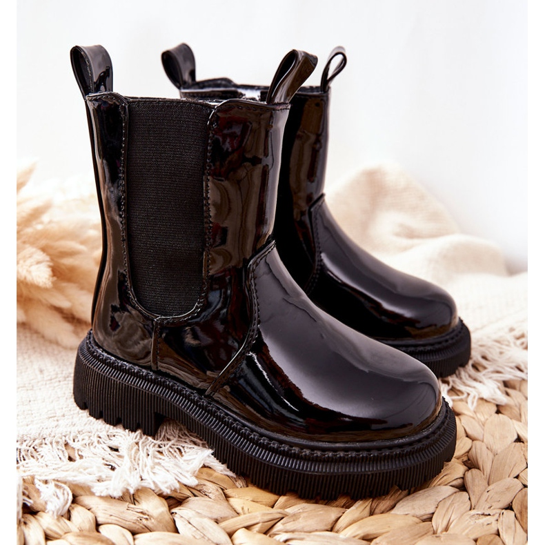 FR1 Botas Infantiles Lacadas Cálidas Aletris Negra negro 1