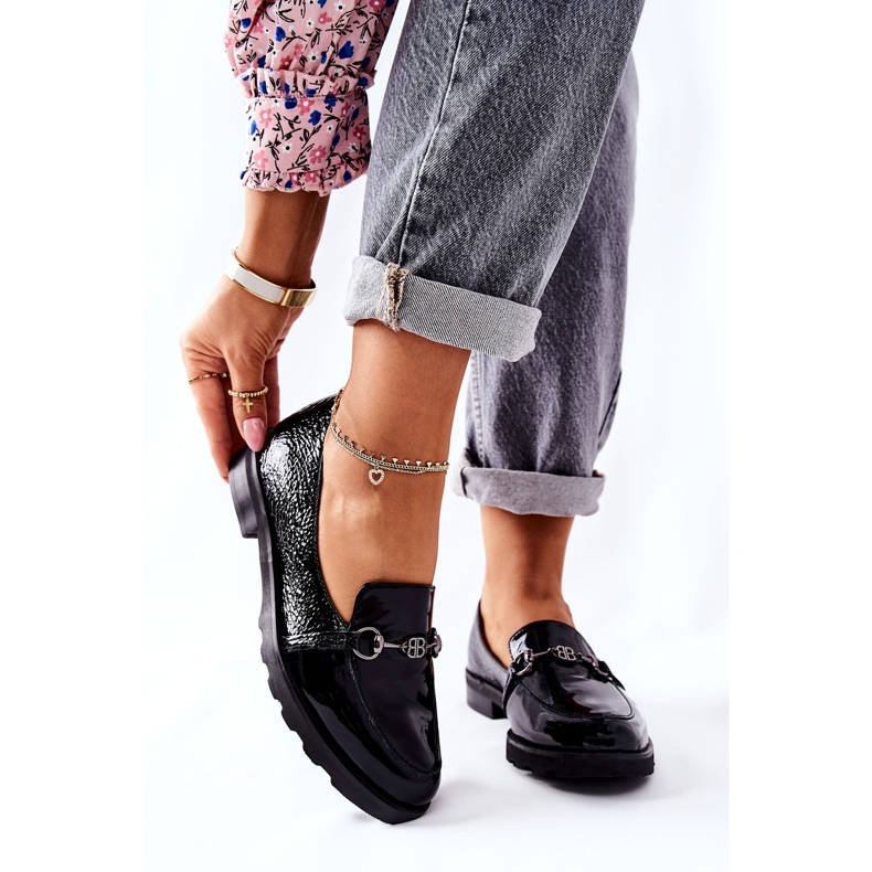 Zapato piel Nicole Lacado Negro 2667 1