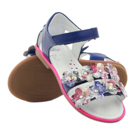 Bartek Sandalki Gladiatikki 16168 Cornflower decorado con flores azul 3 Bartek Sandalki Gladiatikki 16168 Cornflower decorado con flores azul 3